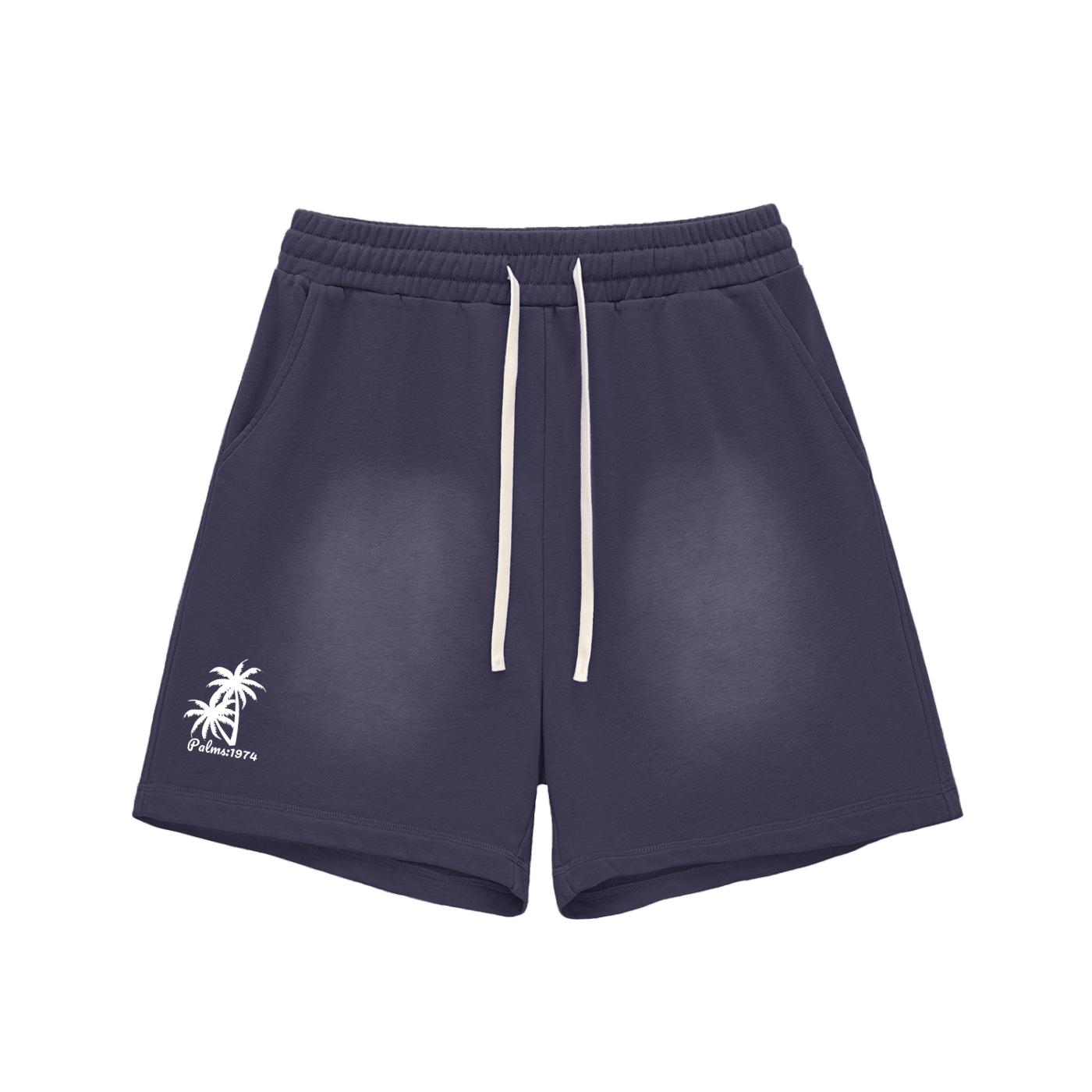 Palms Sun Fade Raw Edge Cotton Shorts