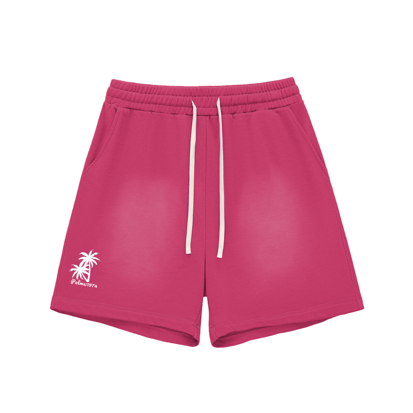 Palms Sun Fade Raw Edge Cotton Shorts