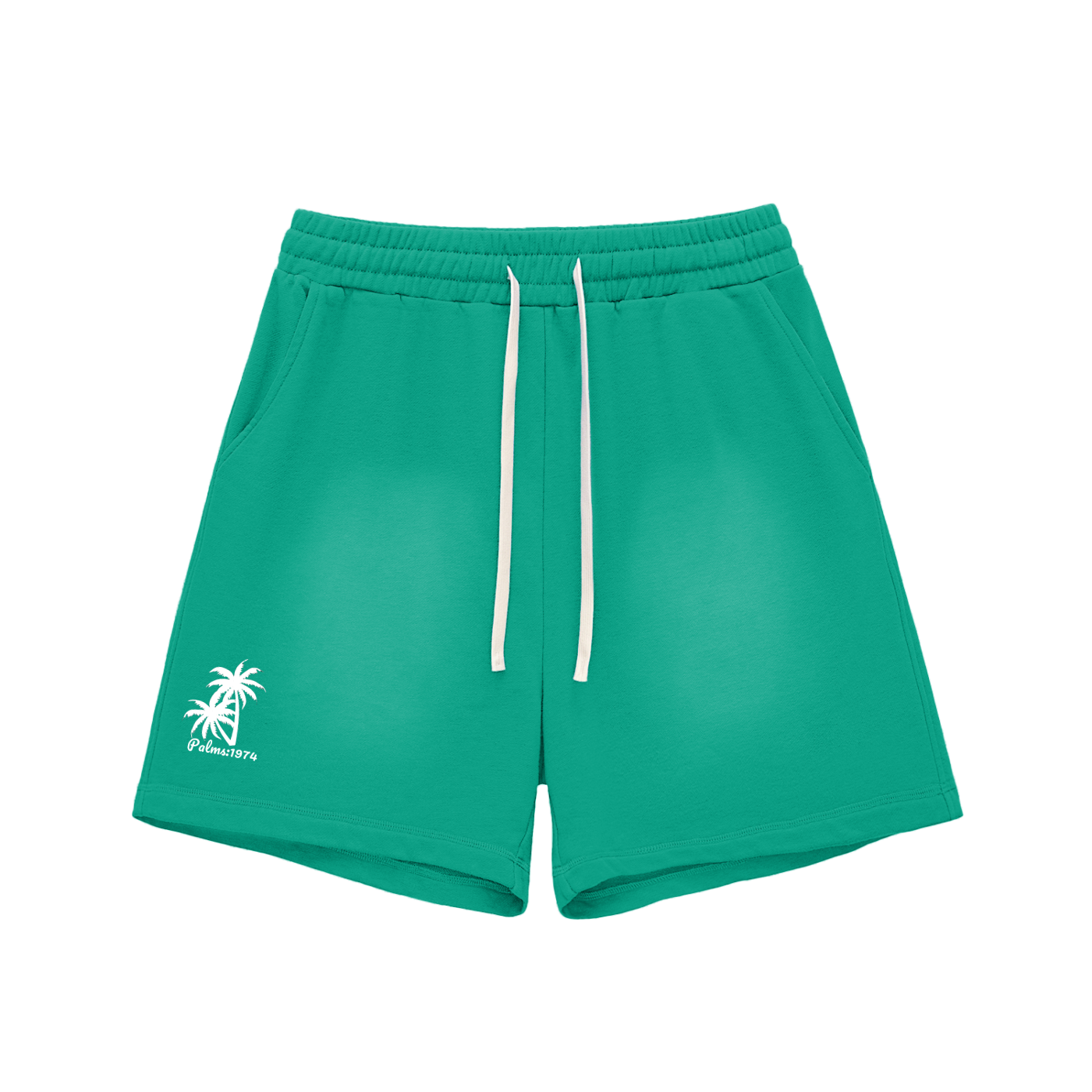 Palms Sun Fade Raw Edge Cotton Shorts